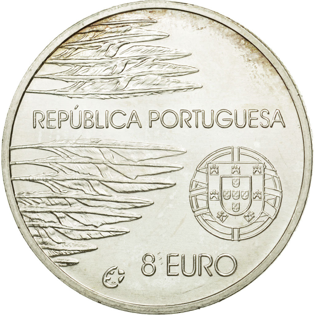 Portugal, 8 Euro, 60 TH anniversary end of ww II, 2005, SUP+, Argent, KM:773