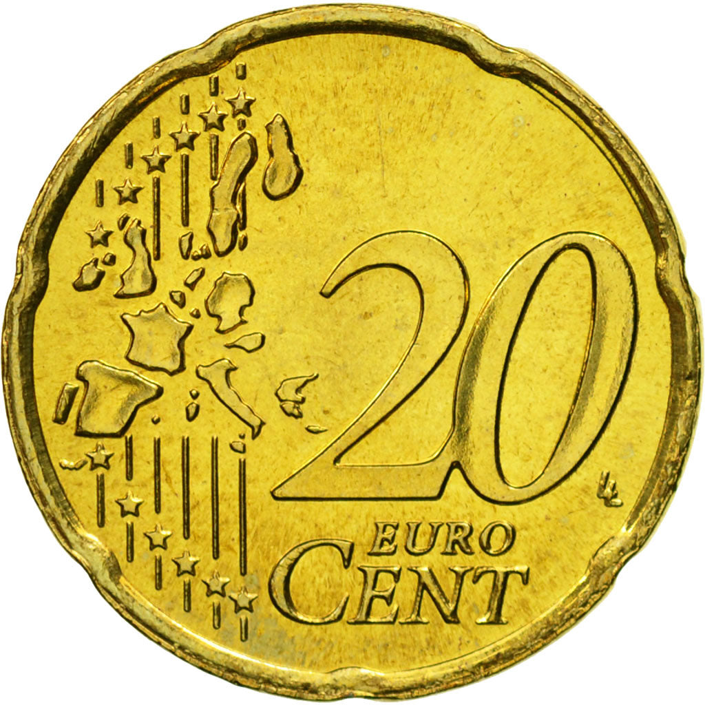 Luxemburg, 20 Euro Cent, 2004, UNZ, Messing, KM:79