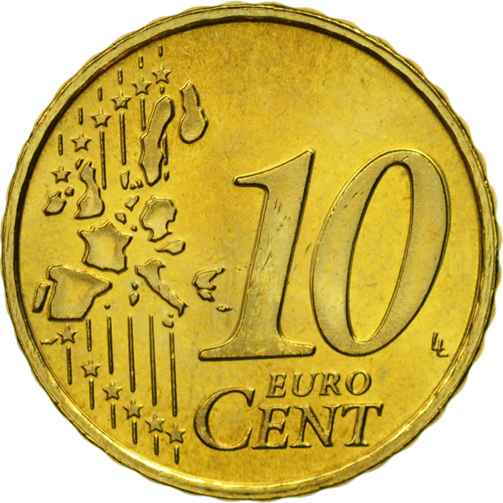 Luxemburg, 10 Euro Cent, 2004, VZ+, Messing, KM:78