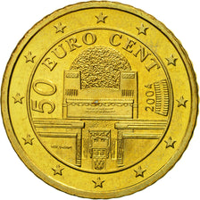 Austria, 50 Euro Cent, 2004, SC, Latón, KM:3087
