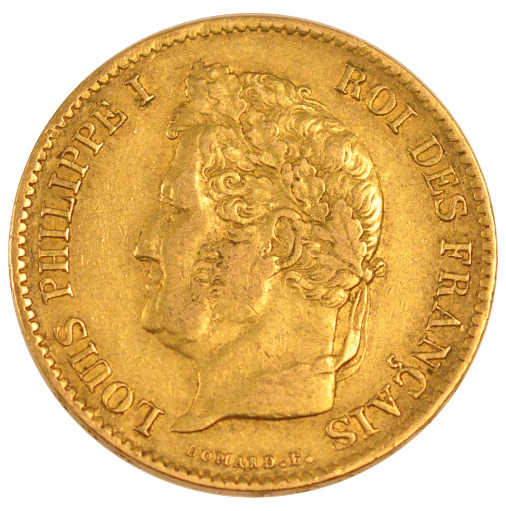 FRANCE, Louis-Philippe, 40 Francs, 1837, Paris, KM #747.1, AU(50-53), Gold,...