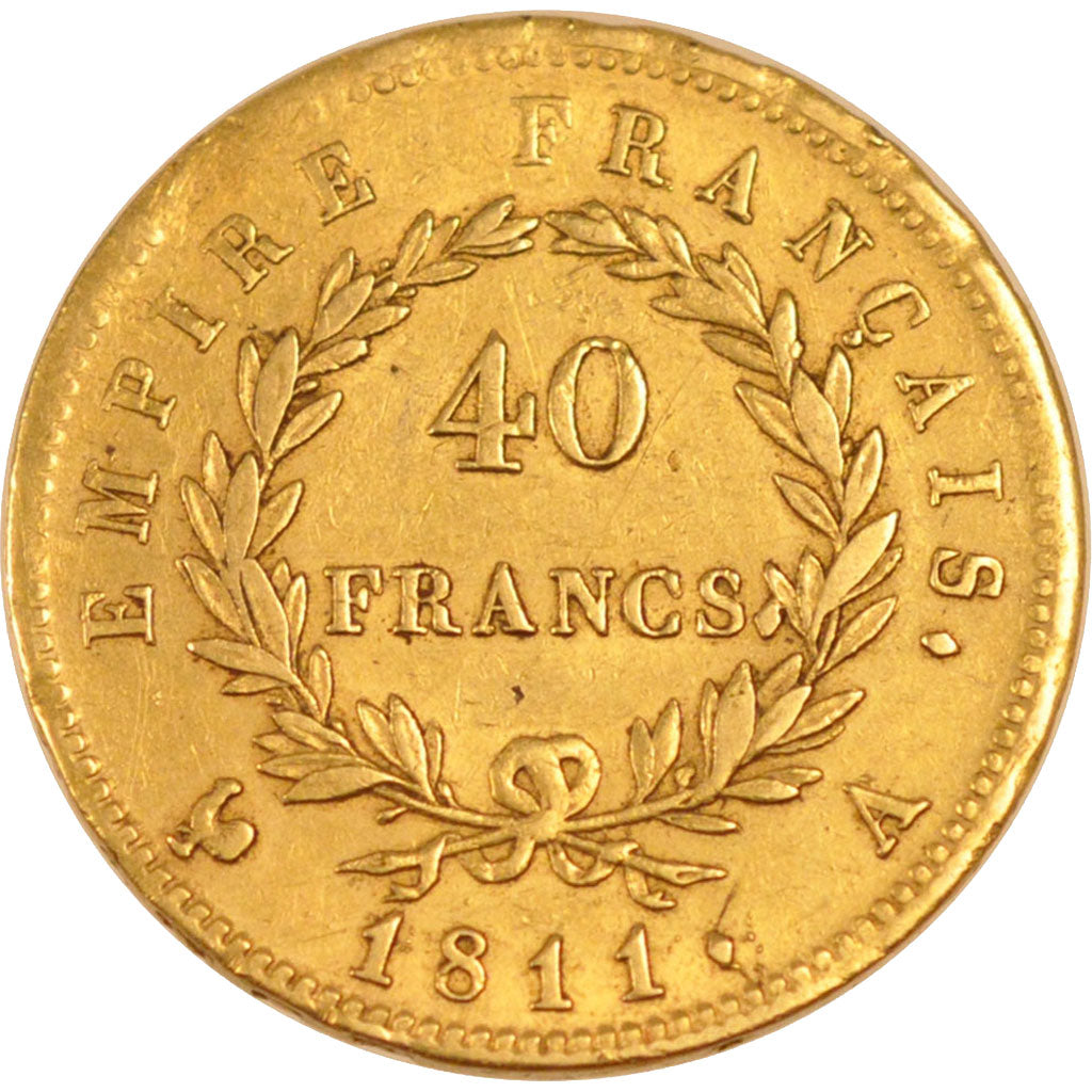 Coin, France, Napoléon I, 40 Francs, 1811, Paris, EF(40-45), Gold, KM:696.1