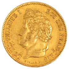 Francia, Louis-Philippe, 40 Francs, 1831, Paris, BB+, Oro, KM:747.1, Gadoury:...