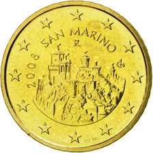 San Marino, 50 Euro Cent, 2008, Rome, MS(63), Mosiądz, KM:484