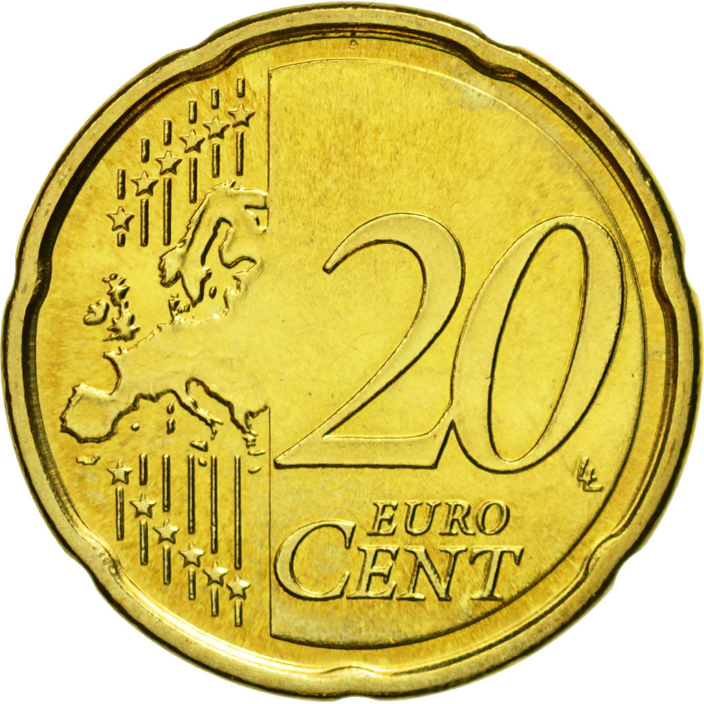 San Marino, 20 Euro Cent, 2008, MS(63), Brass, KM:483