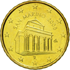 San Marino, 10 Euro Cent, 2008, MS(63), Brass, KM:482