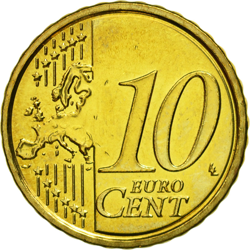 San Marino, 10 Euro Cent, 2008, MS(63), Brass, KM:482