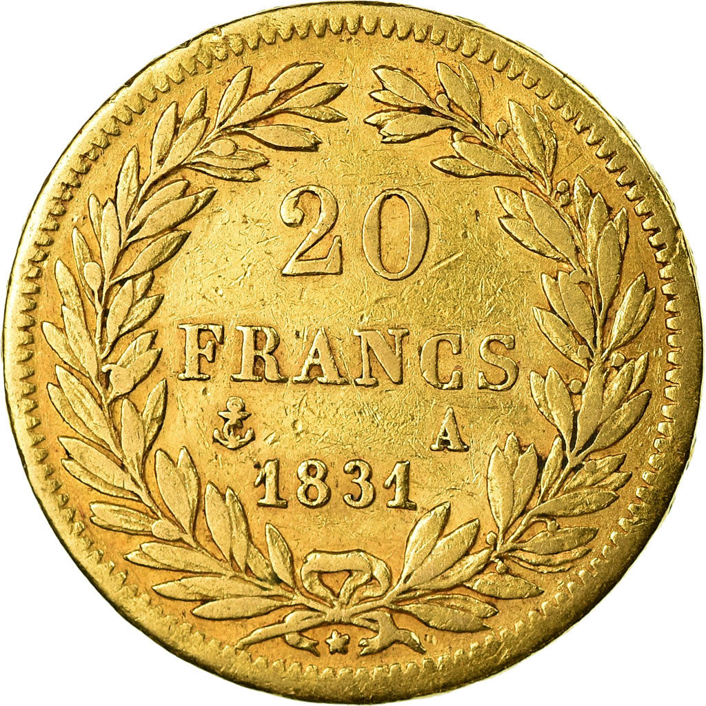 Coin, France, Louis-Philippe, 20 Francs, 1831, Paris, EF(40-45), Gold, KM:746.1