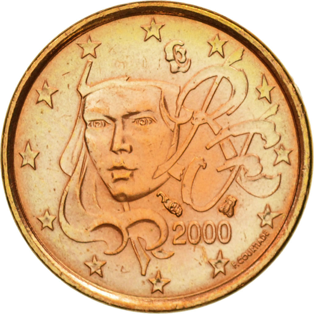 Frankrijk, Euro Cent, 2000, UNC-, Copper Plated Steel, KM:1282