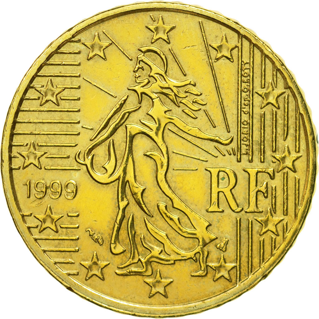 Francia, 50 Euro Cent, 1999, EBC, Latón, KM:1287
