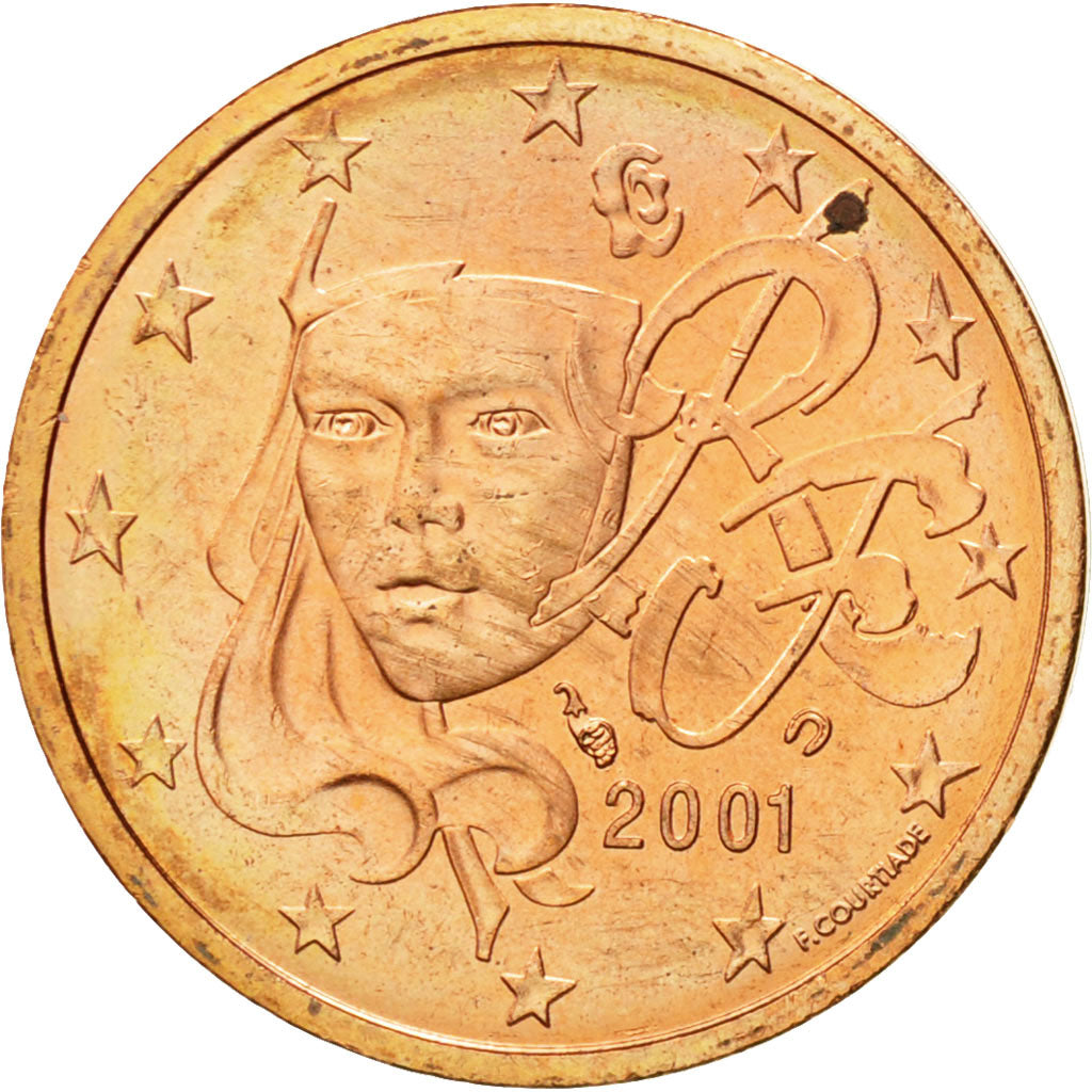 Francia, 2 Euro Cent, 2001, SPL, Acciaio placcato rame, KM:1283