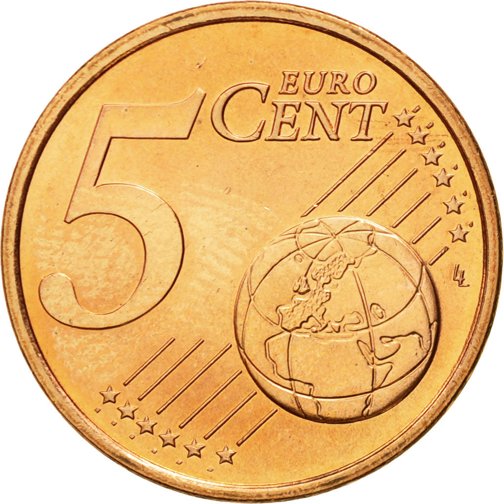 Frankrijk, 5 Euro Cent, 2002, UNC-, Copper Plated Steel, KM:1284