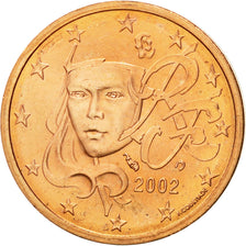 France, 2 Euro Cent, 2002, MS(63), Copper Plated Steel, KM:1283