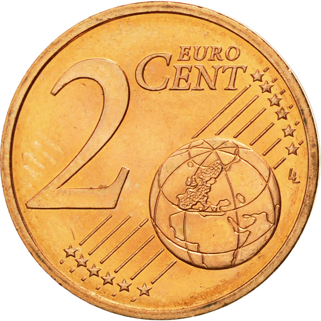 France, 2 Euro Cent, 2002, MS(63), Copper Plated Steel, KM:1283