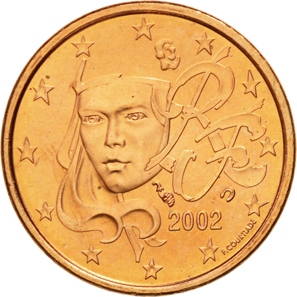 Frankrijk, Euro Cent, 2002, UNC-, Copper Plated Steel, KM:1282