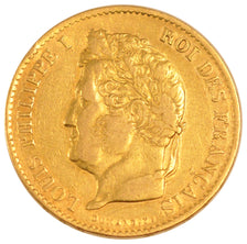 FRANCE, Louis-Philippe, 40 Francs, 1833, Paris, KM #747.1, EF(40-45), Gold,...