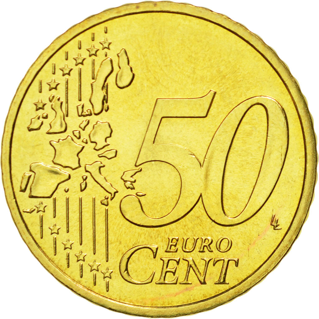 France, 50 Euro Cent, 2003, MS(63), Brass, KM:1287