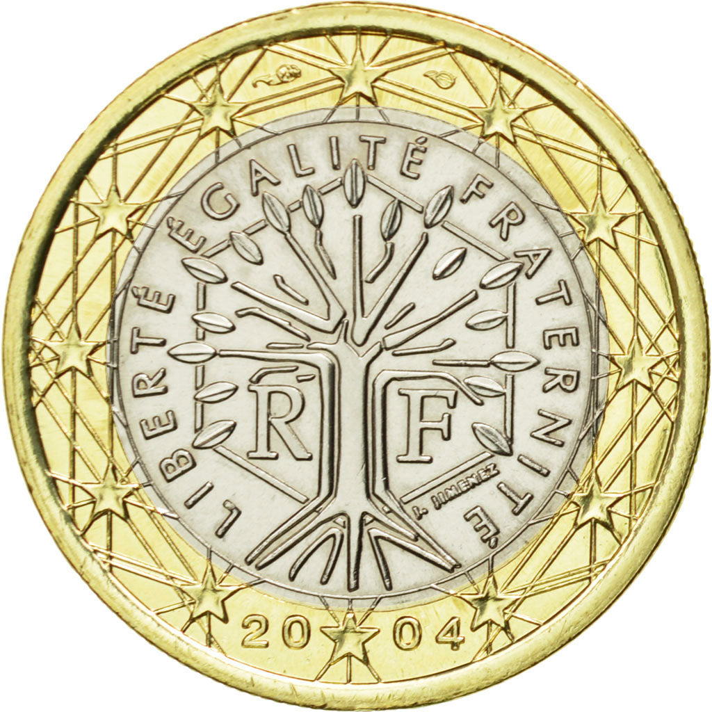 France, Euro, 2004, MS(63), Bi-Metallic, KM:1288