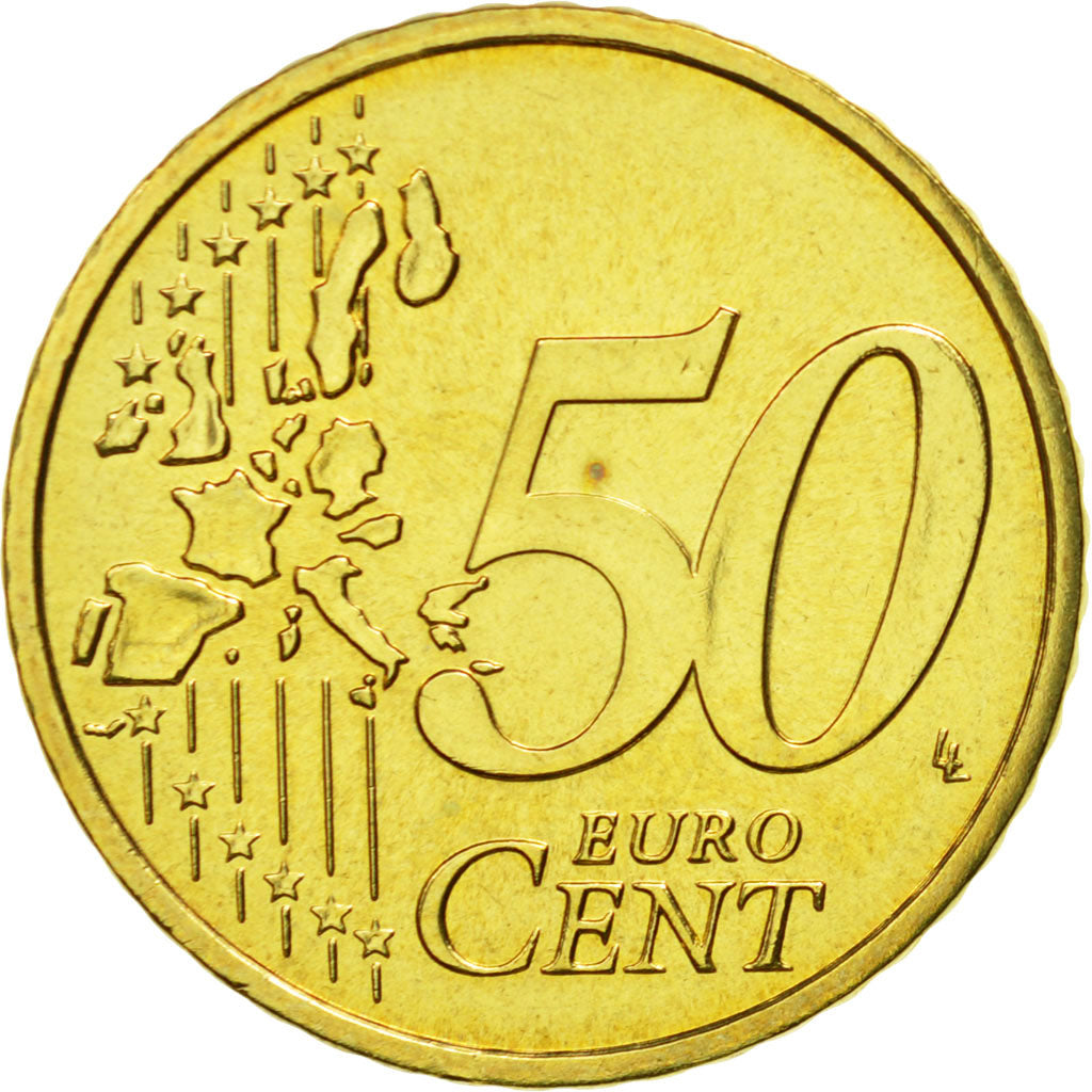 France, 50 Euro Cent, 2004, MS(63), Brass, KM:1287