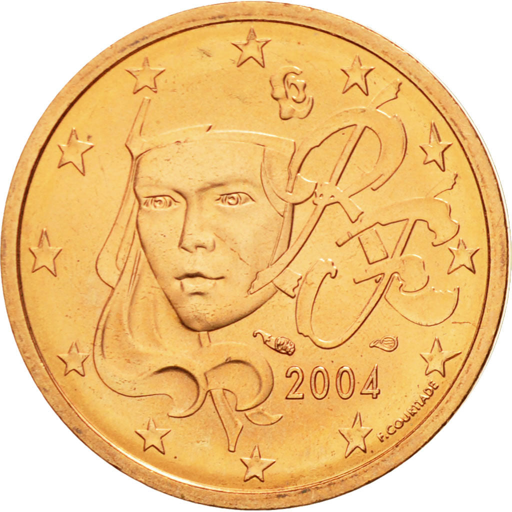 Frankrijk, 2 Euro Cent, 2004, UNC-, Copper Plated Steel, KM:1283