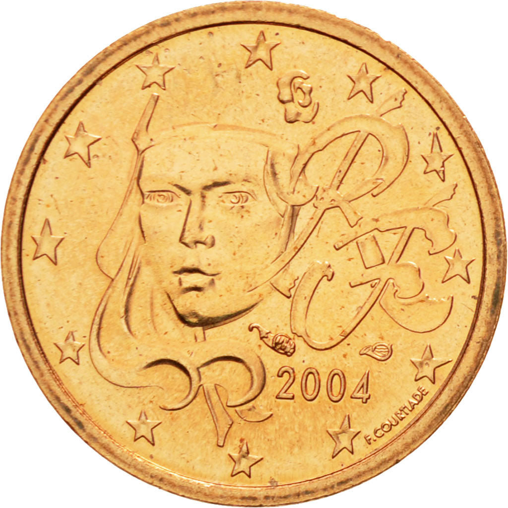 Frankrijk, Euro Cent, 2004, UNC-, Copper Plated Steel, KM:1282