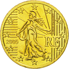 France, 50 Euro Cent, 2005, MS(63), Brass, KM:1287