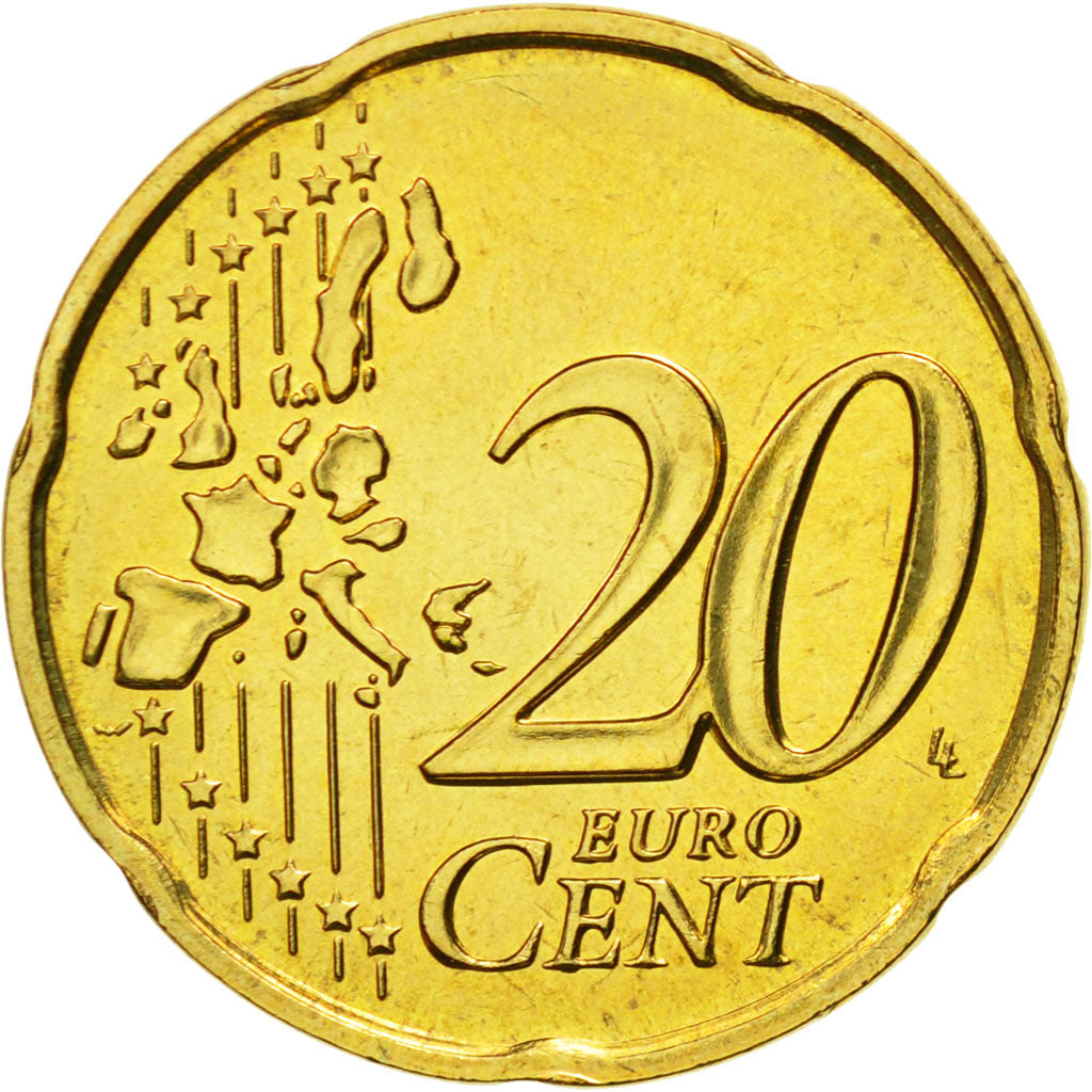 France, 20 Euro Cent, 2005, MS(63), Brass, KM:1286