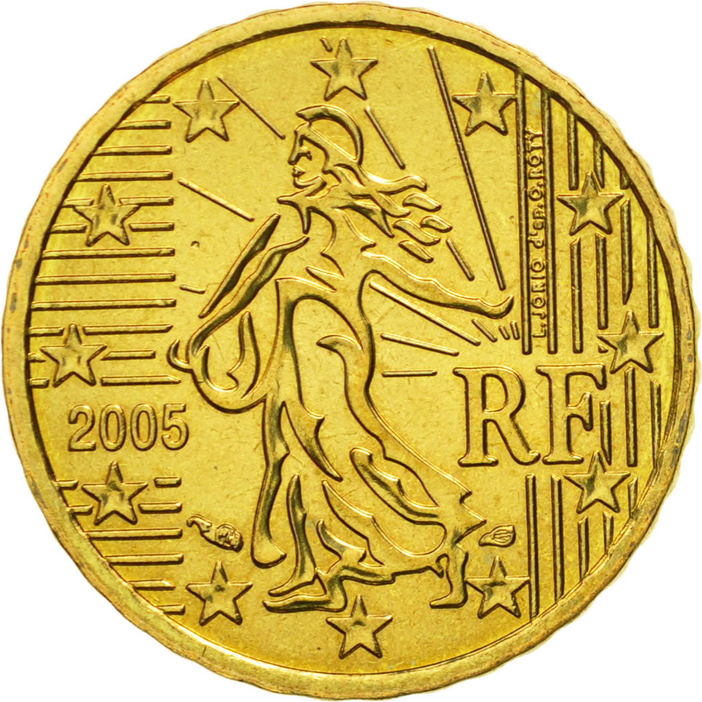 Frankrijk, 10 Euro Cent, 2005, UNC-, Tin, KM:1285