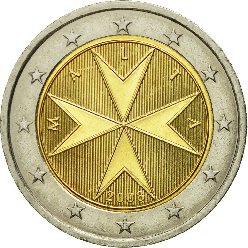 Malta, 2 Euro, 2008, MS(63), Bi-Metallic, KM:132