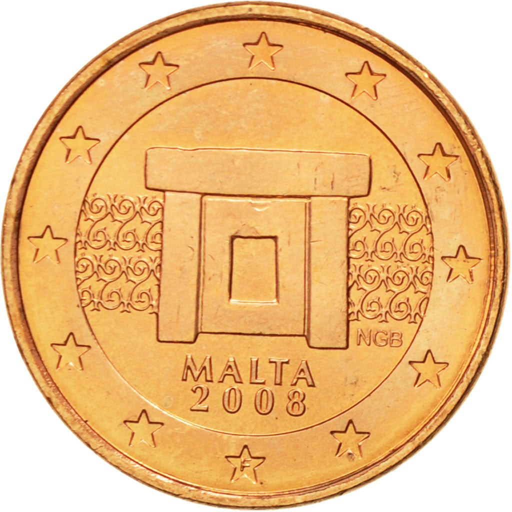 Malta, Euro Cent, 2008, MS(63), Copper Plated Steel, KM:125