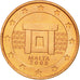 Malta, Euro Cent, 2008, MS(63), Copper Plated Steel, KM:125
