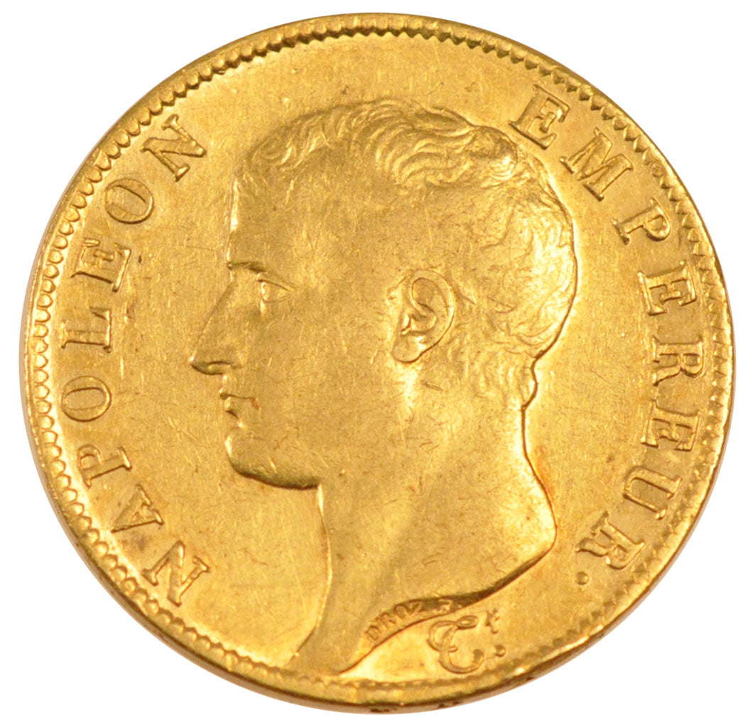 FRANCE, Napoléon I, 40 Francs, 1806, Paris, KM #675.1, AU(50-53), Gold, Gadoury 