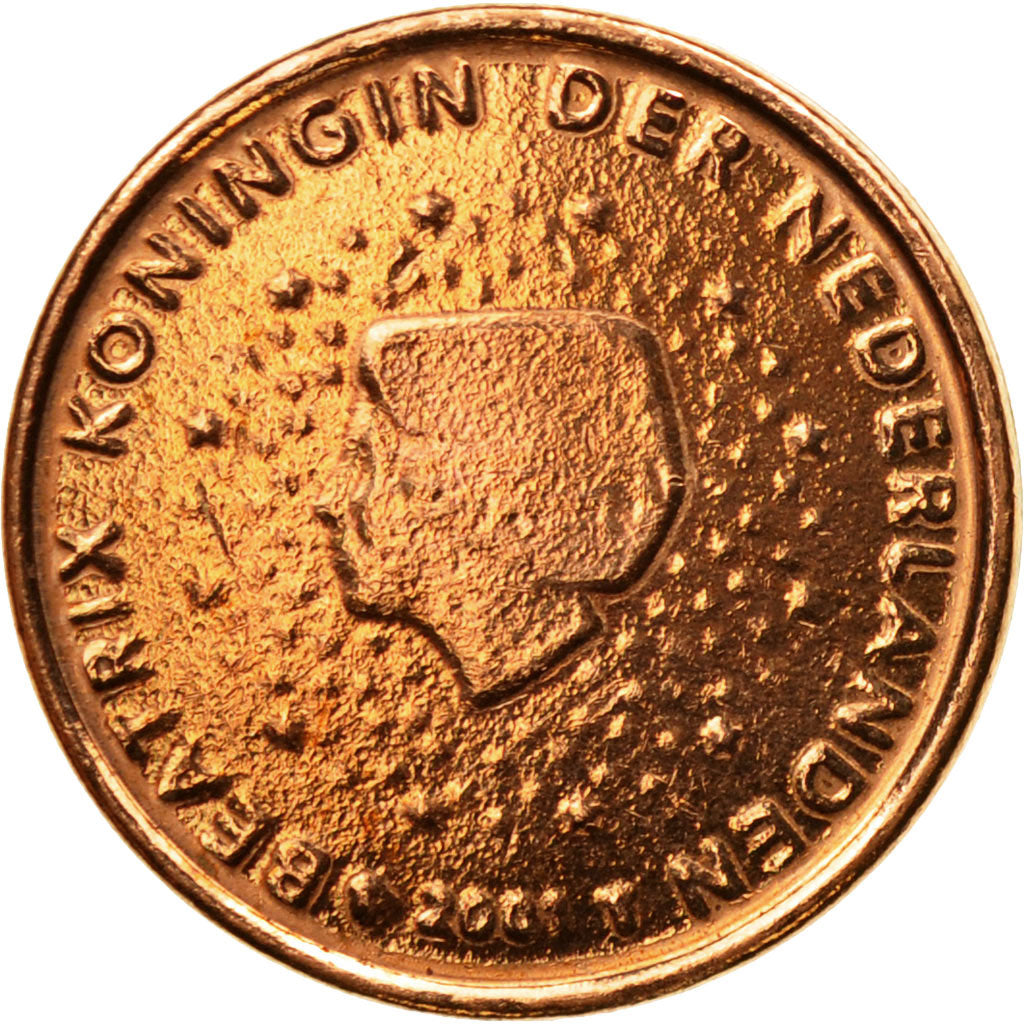 Netherlands, 2 Euro Cent, 2001, MS(60-62), Copper Plated Steel, KM:235