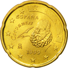 Espagne, 20 Euro Cent, 1999, SPL, Laiton, KM:1044