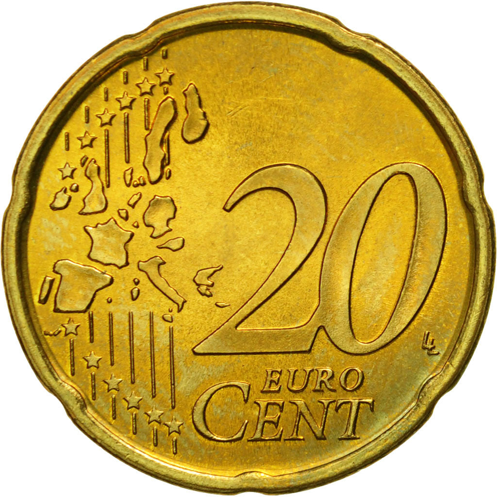 Espagne, 20 Euro Cent, 1999, SPL, Laiton, KM:1044