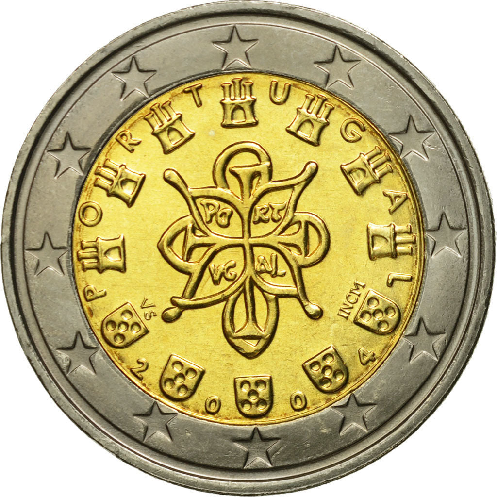 Portugal, 2 Euro, 2004, MS(63), Bi-Metallic, KM:747