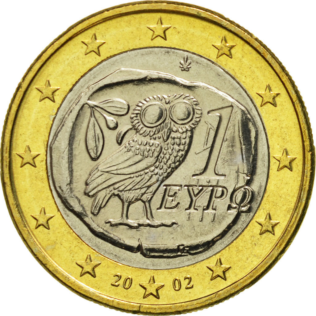 Coin, Greece, Euro, 2002, Athens, MS(63), Bi-Metallic, 23.25