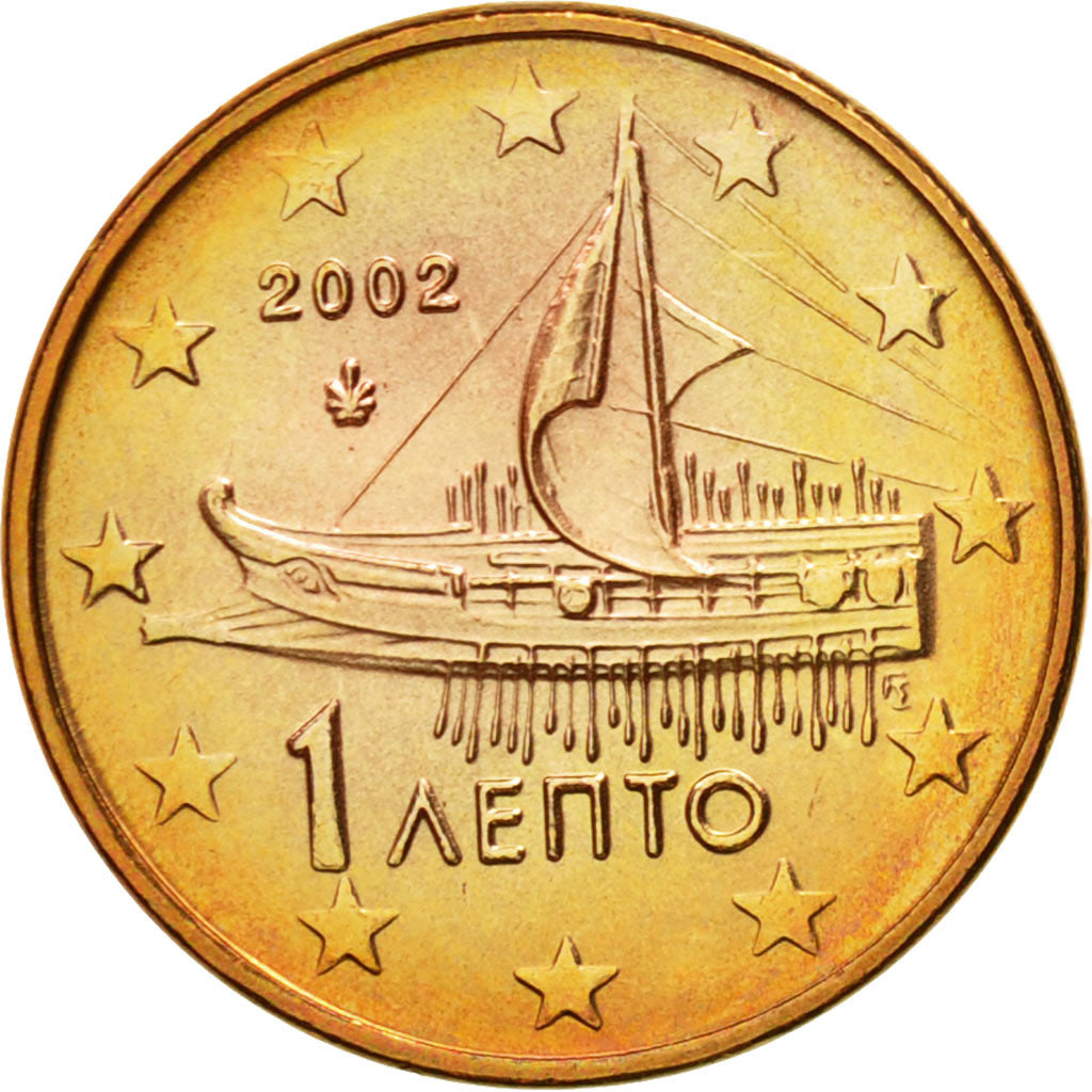 Grecia, Euro Cent, 2002, SC, Cobre chapado en acero, KM:181