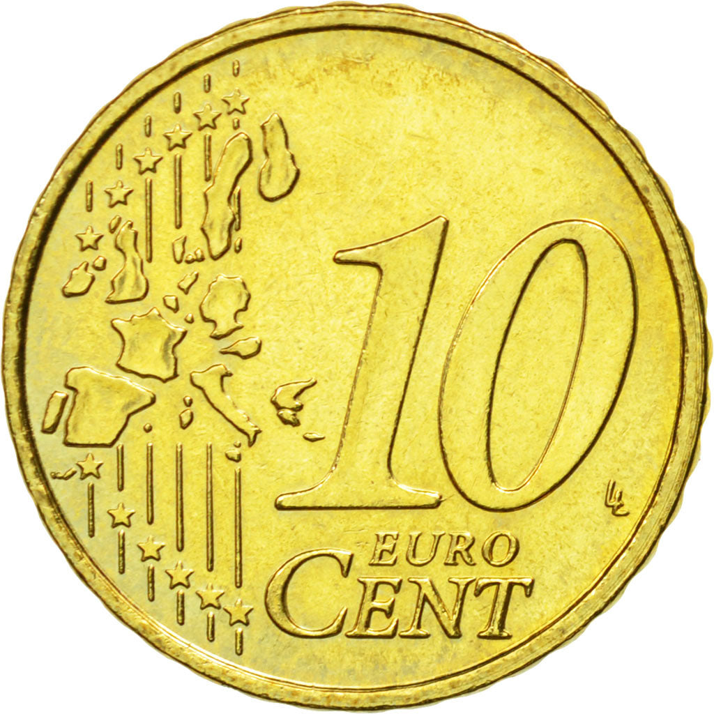 Belgium, 10 Euro Cent, 1999, MS(60-62), Brass, KM:227