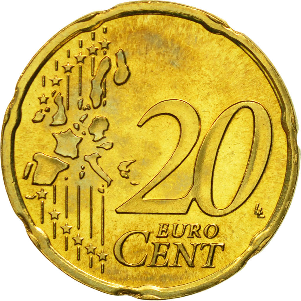 Luxembourg, 20 Euro Cent, 2003, MS(60-62), Brass, KM:79