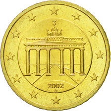 GERMANY - FEDERAL REPUBLIC, 50 Euro Cent, 2002, MS(63), Brass, KM:212