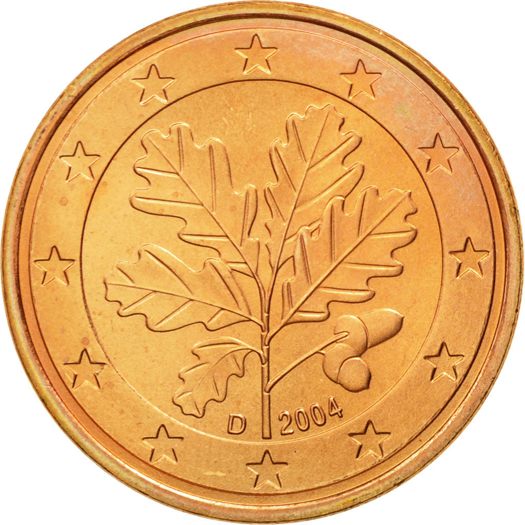 GERMANY - FEDERAL REPUBLIC, 5 Euro Cent, 2004, MS(63), Copper Plated Steel