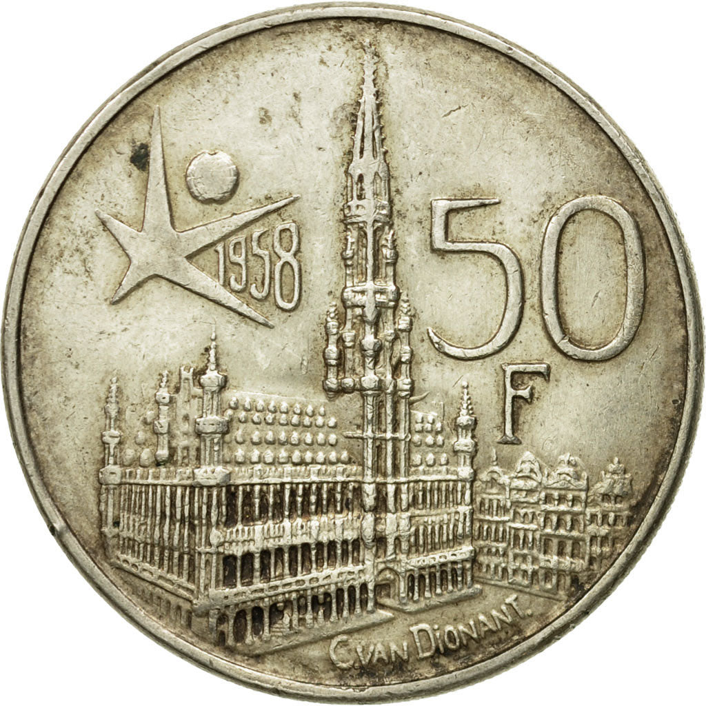 Monnaie, Belgique, 50 Francs, 50 Frank, 1958, TTB+, Argent, KM:150.1