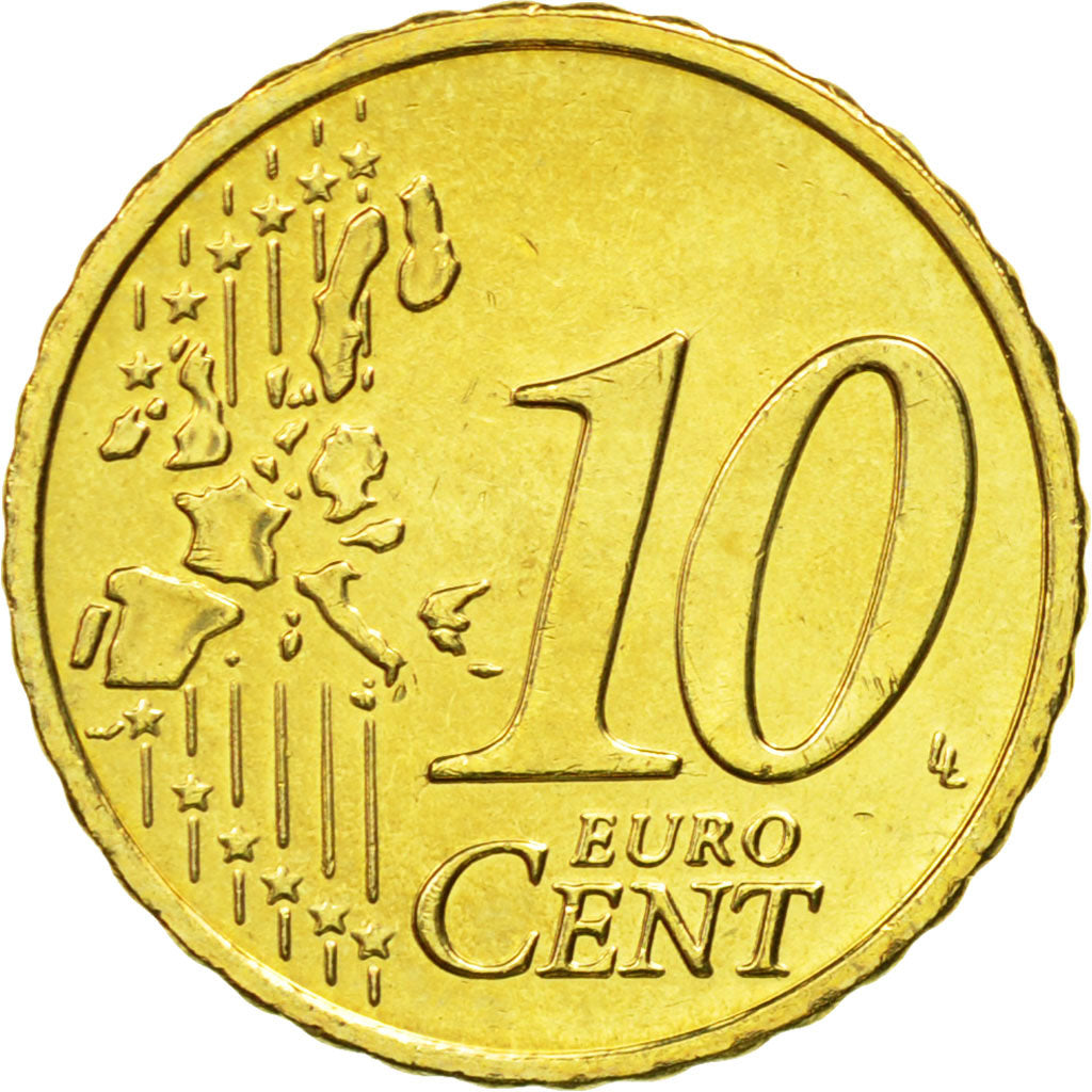 REPUBBLICA D’IRLANDA, 10 Euro Cent, 2004, SPL, Ottone, KM:35