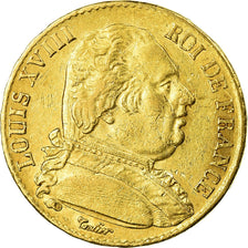 Monnaie, France, Louis XVIII, Louis XVIII, 20 Francs, 1815, Paris, TTB+, Or