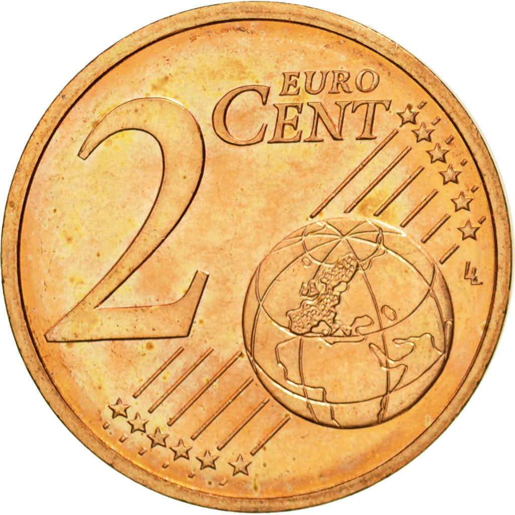 France, 2 Euro Cent, 2002, MS(63), Copper Plated Steel, KM:1283