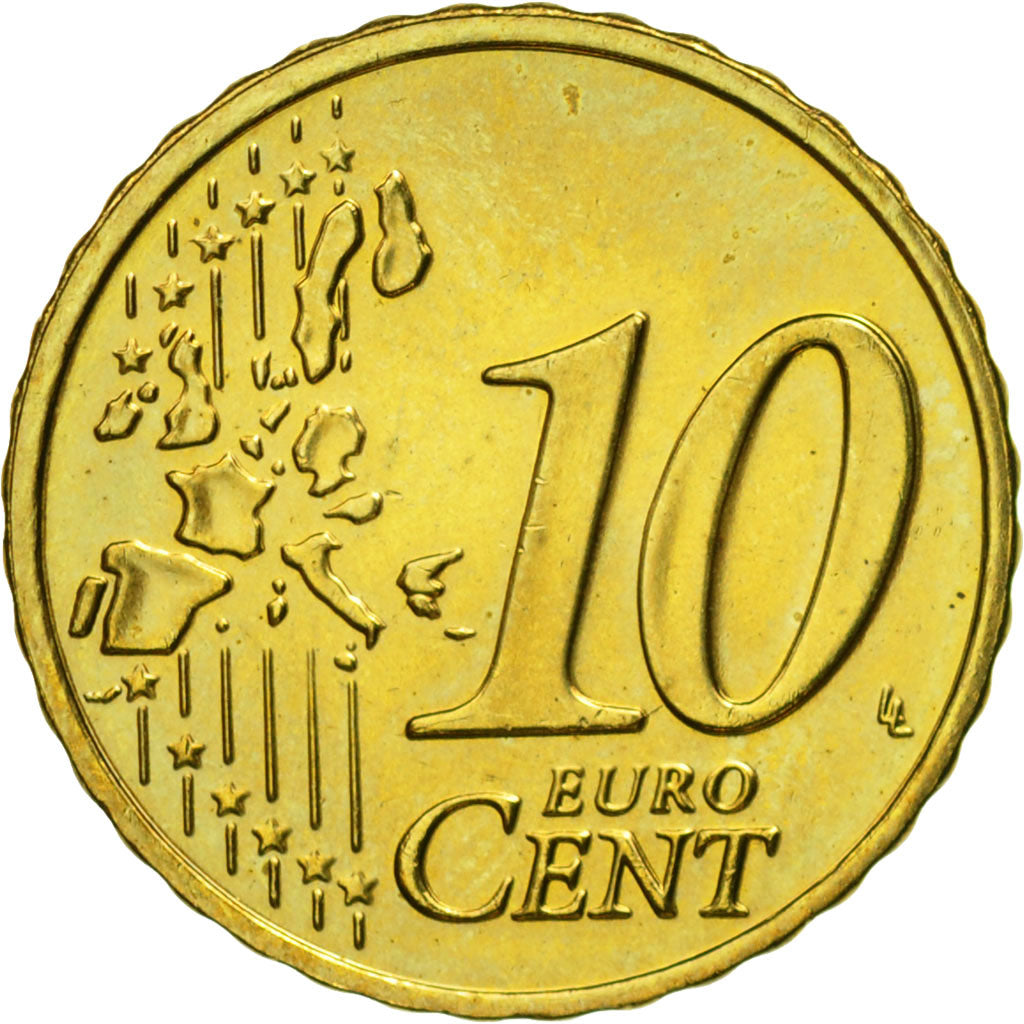 REPUBBLICA D’IRLANDA, 10 Euro Cent, 2002, SPL, Ottone, KM:35