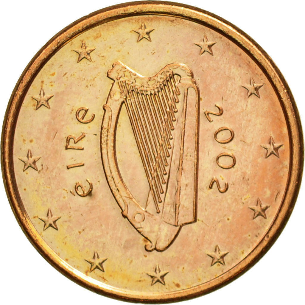 IRELAND REPUBLIC, Euro Cent, 2002, MS(60-62), Copper Plated Steel, KM:32