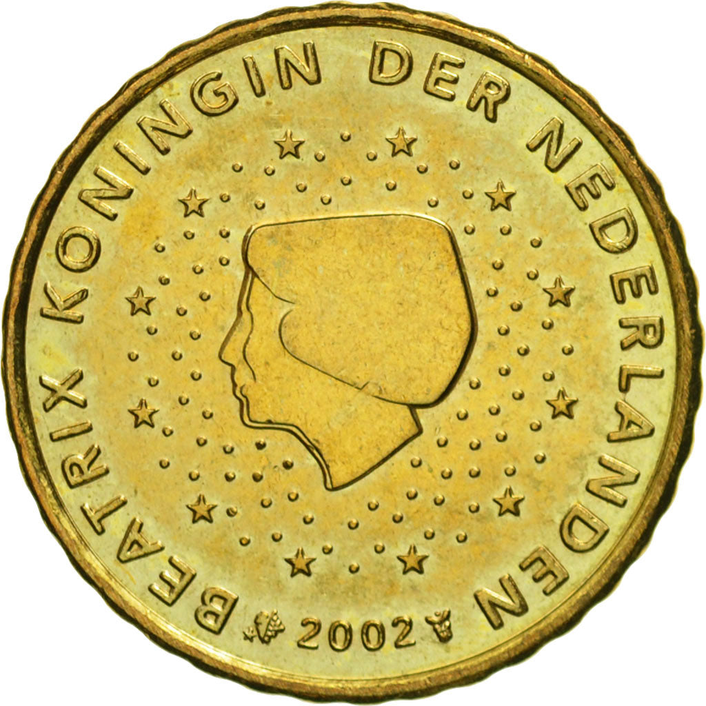 Netherlands, 10 Euro Cent, 2002, MS(63), Brass, KM:237