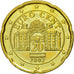 Austria, 20 Euro Cent, 2002, MS(63), Brass, KM:3086